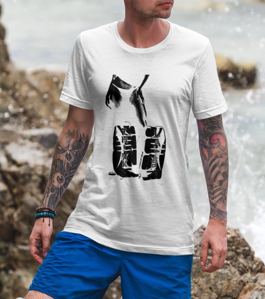 Tatemcrae Think Later Bold Legs Striking Pose In Monochrome T-Shirt