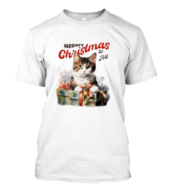 Meowy Christmas To All Cat In Gift Box T-Shirt