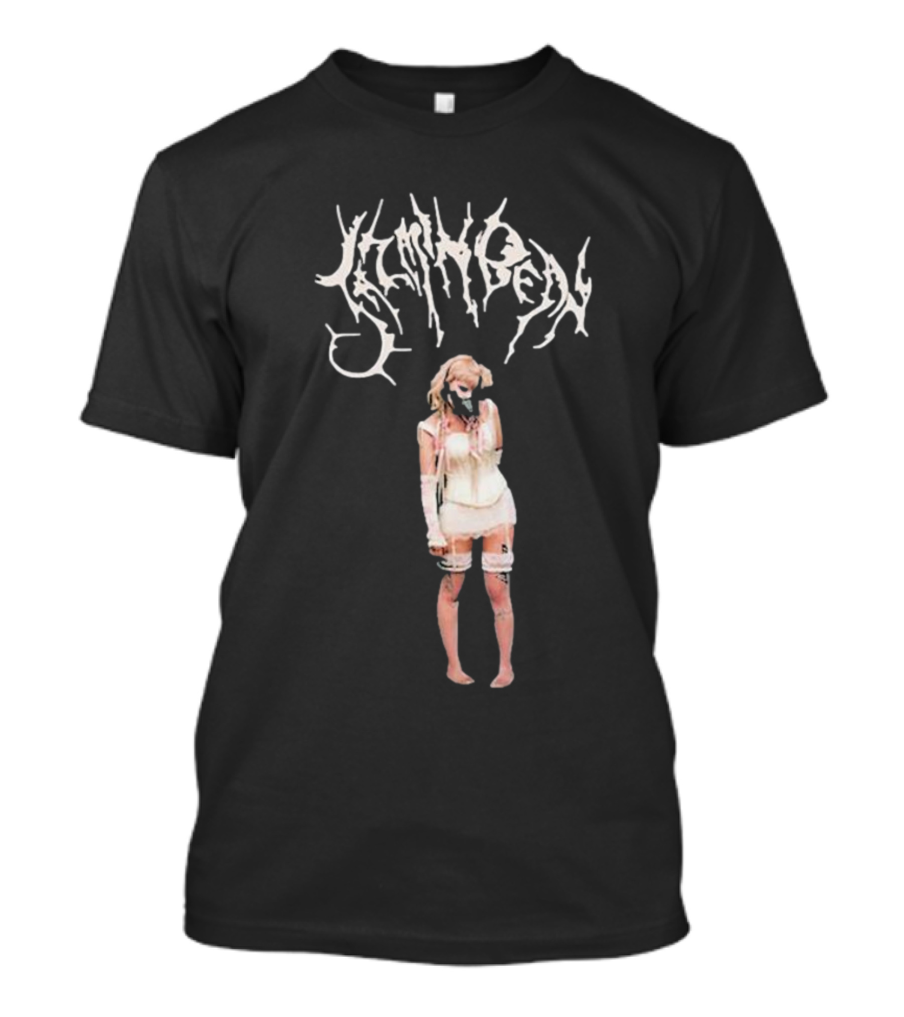 Jazmin Bean Distorted Logo With Grunge Style Doll-like Figure T-Shirt