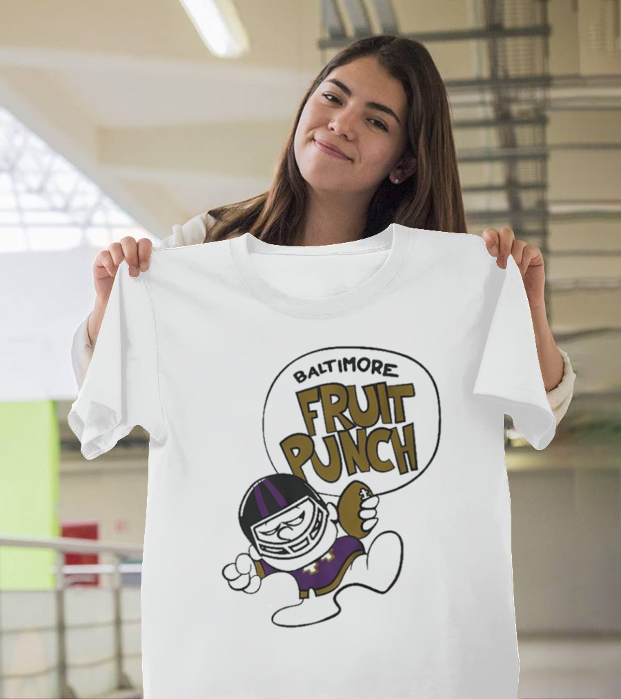 Baltimore Ravens Fruit Punch Football Cartoon Character T-Shirt