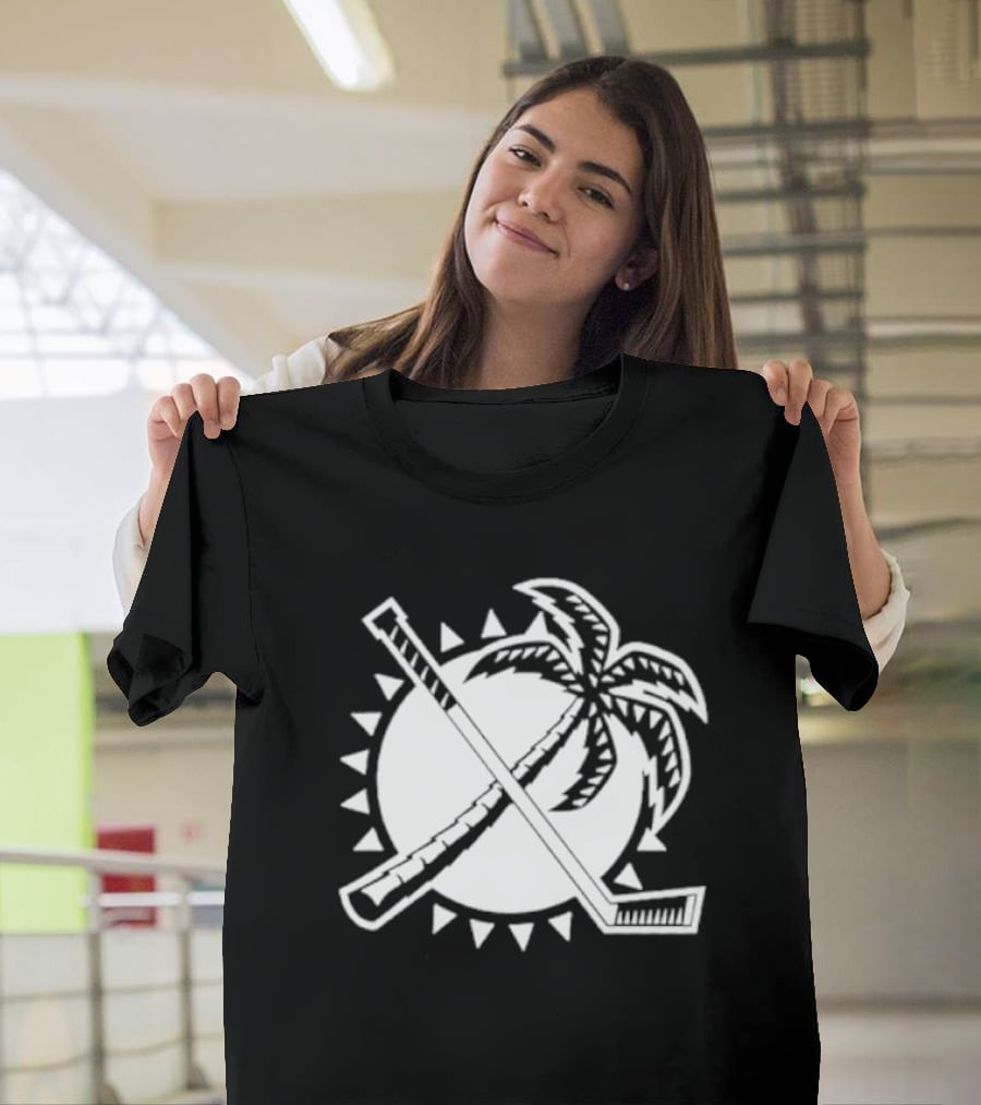 Florida Hockey Palm Tree Sunburst T-Shirt