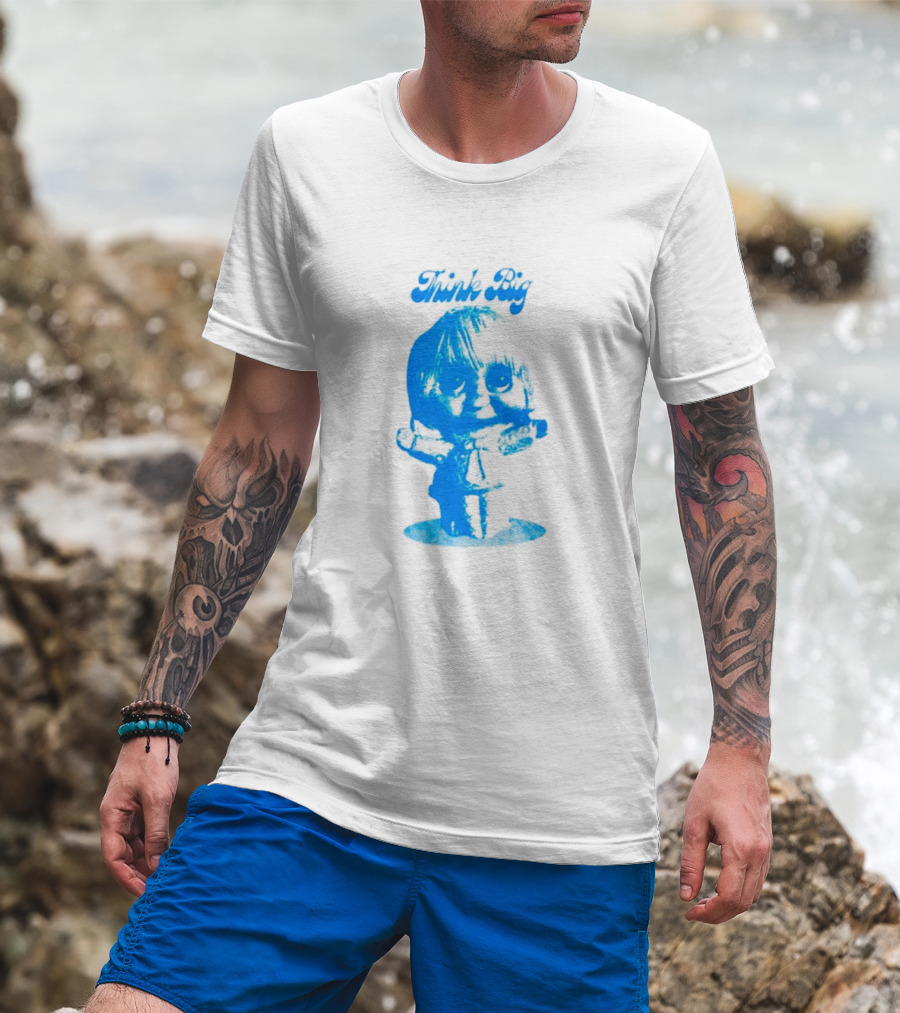 Think Big Blue Figurine With Large Eyes T-Shirt