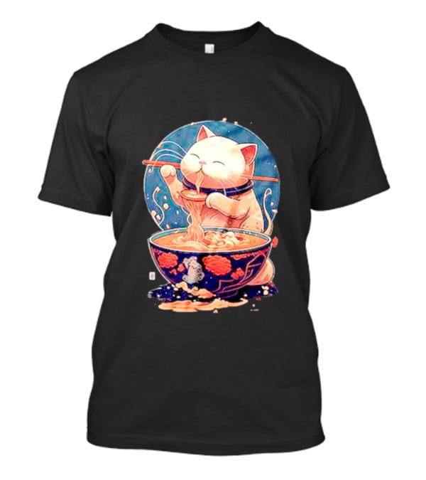 Kawaii Cat Noodle Delight Ramen Bowl T-Shirt