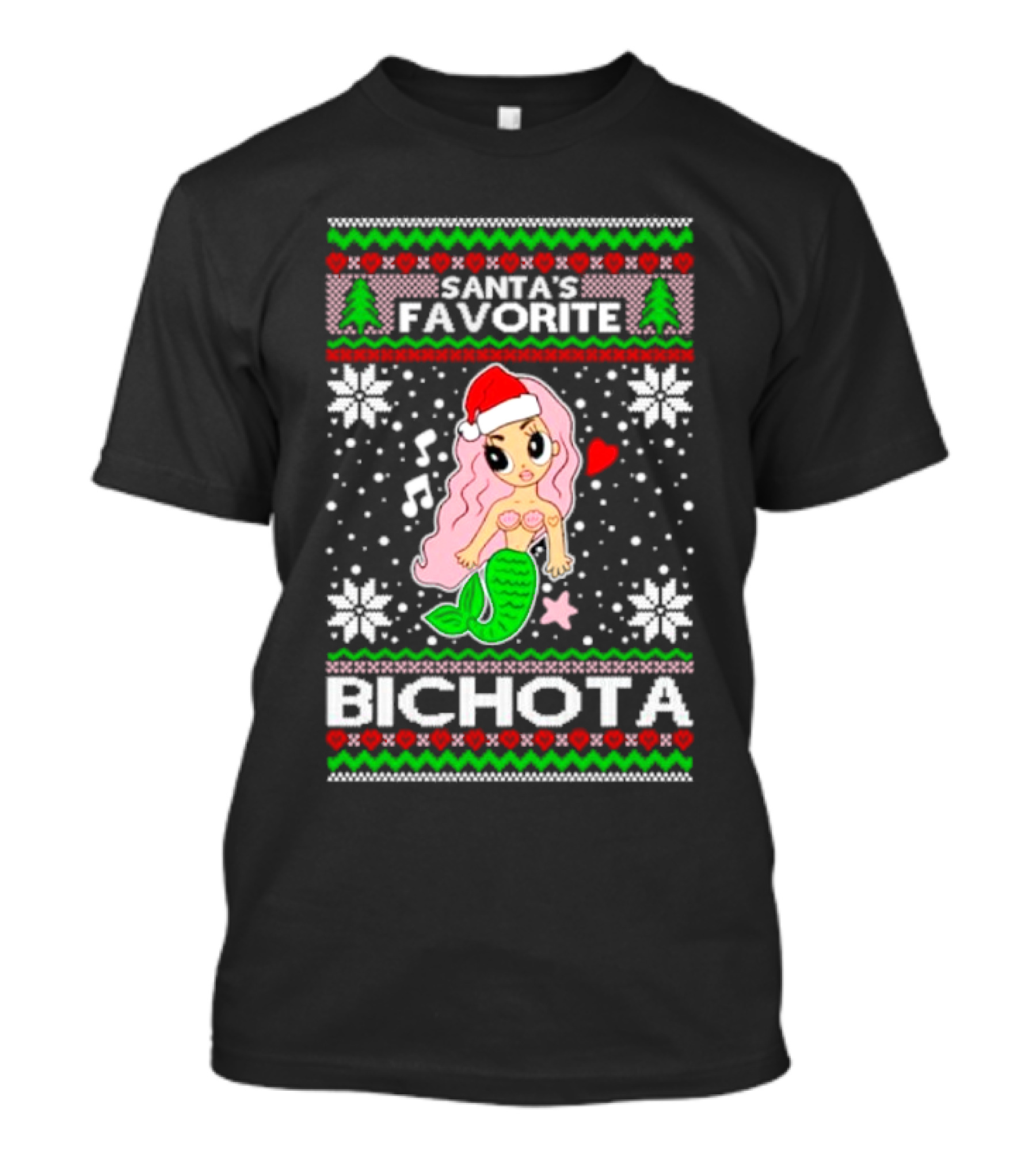 Santa's Favorite Bichota Mermaid Christmas T-Shirt