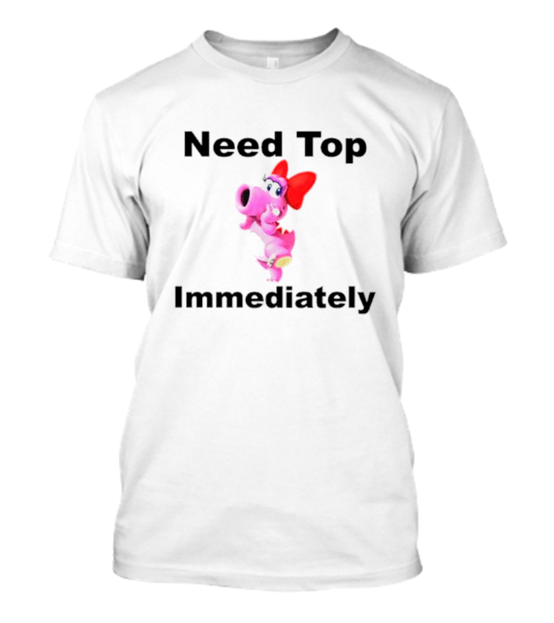 Need Top Immediately Birdo Character With Red Bow T-Shirt