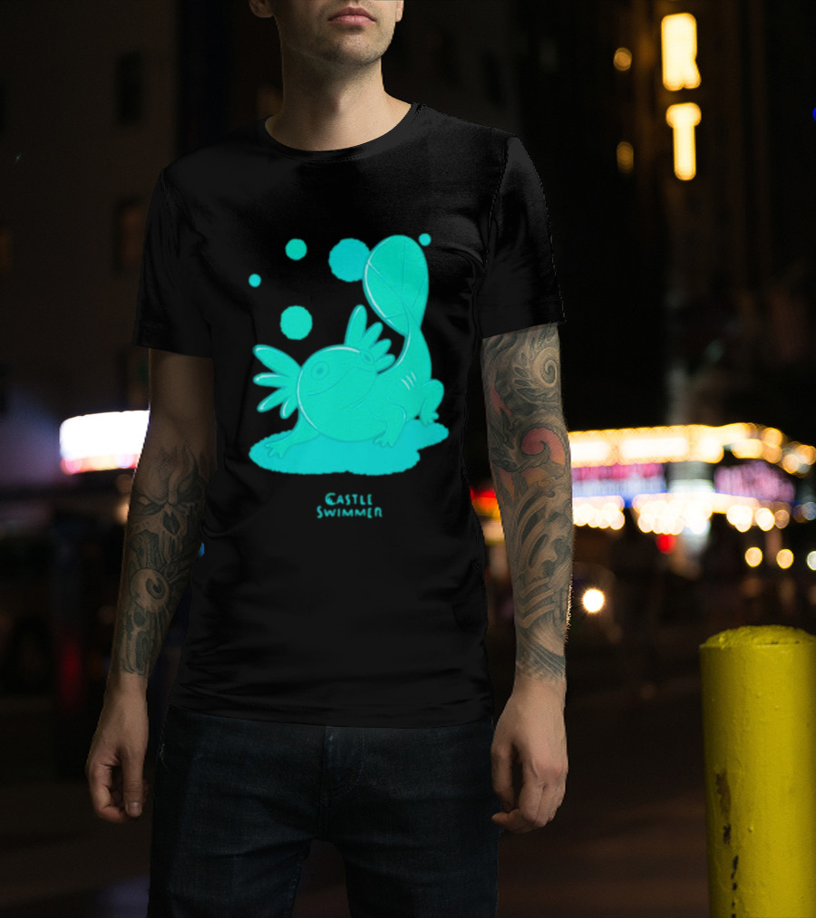 Castle Swimmer Glowing Axolotl Bubbles T-Shirt