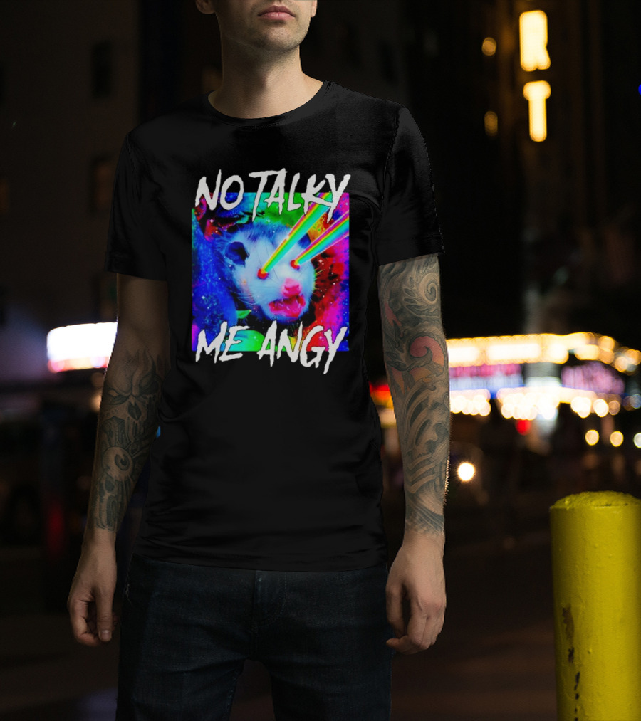 No Talky Me Angy Laser Eyes Possum T-Shirt