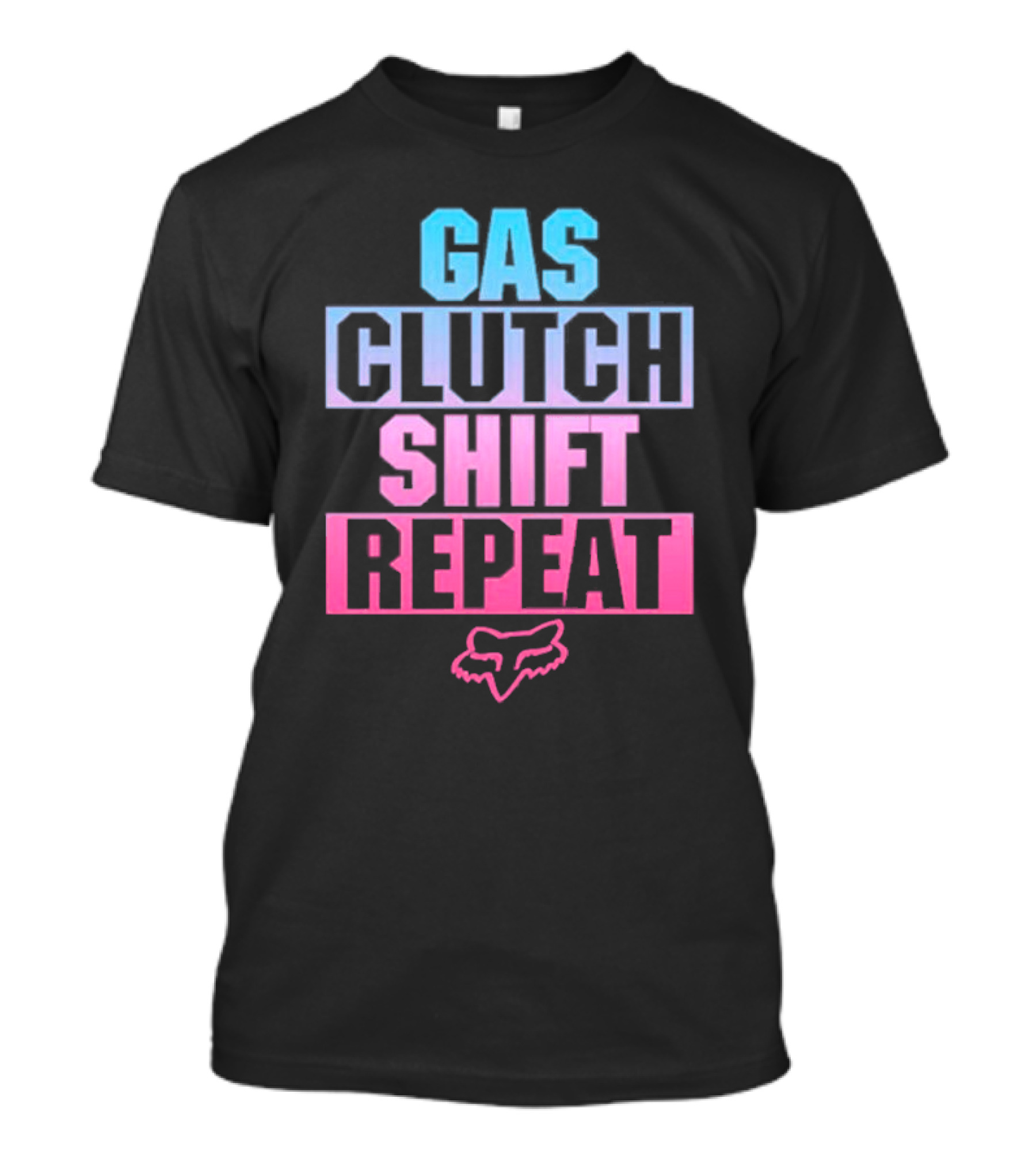 Gas Clutch Shift Repeat Fox Racing Logo T-Shirt
