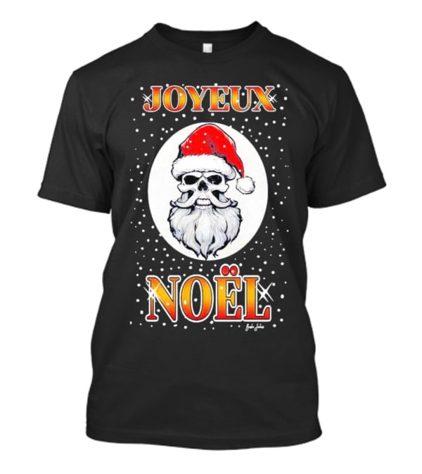 Joyeux Noël Skull Santa Hat Festive T-Shirt