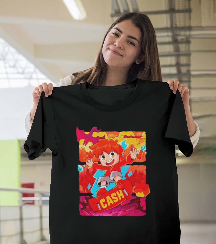 Cash and Nico Cash Red Hot Adventure with Skateboard and Dragons T-Shirt