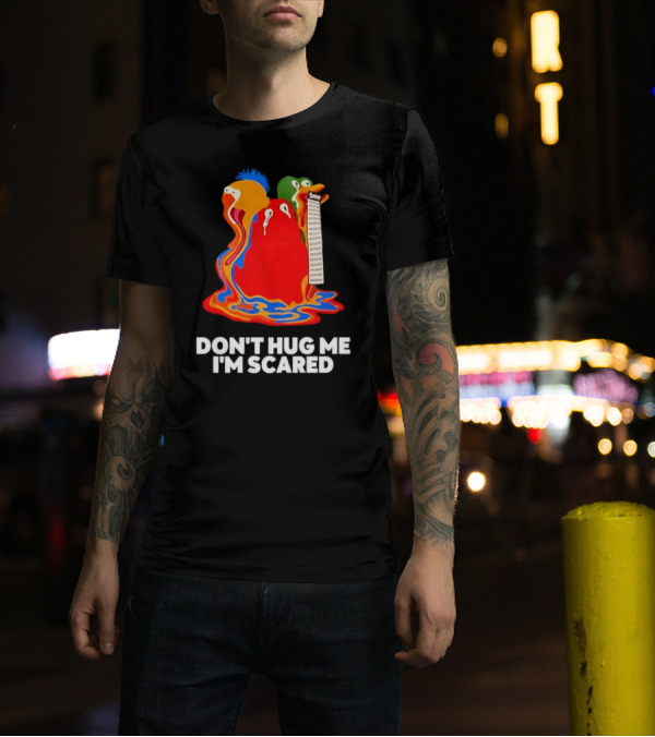 Don't Hug Me I'm Scared Melting Characters With Medium Tag T-Shirt