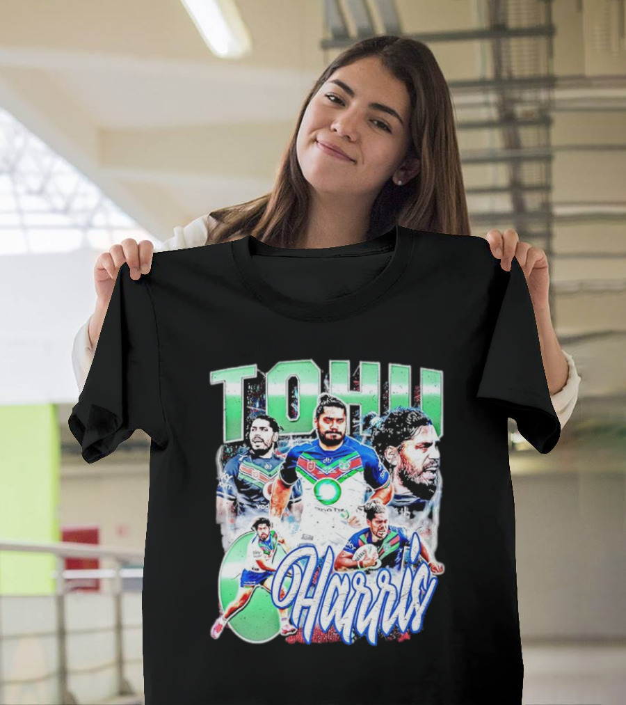 Tohu Harris New Zealand Warriors Rugby Action Collage T-Shirt