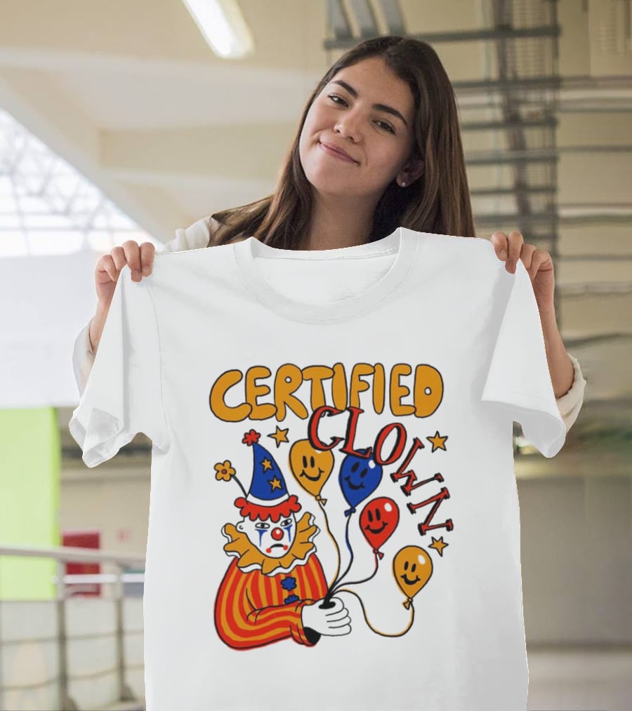 CERTIFIED CLOWN Balloons And Stars T-Shirt