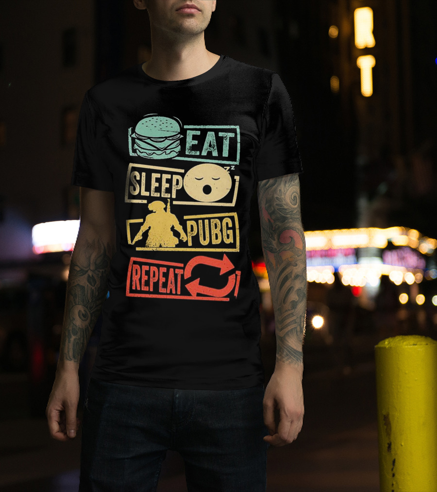 Eat Sleep PUBG Repeat Gaming Lifestyle Cycle T-Shirt