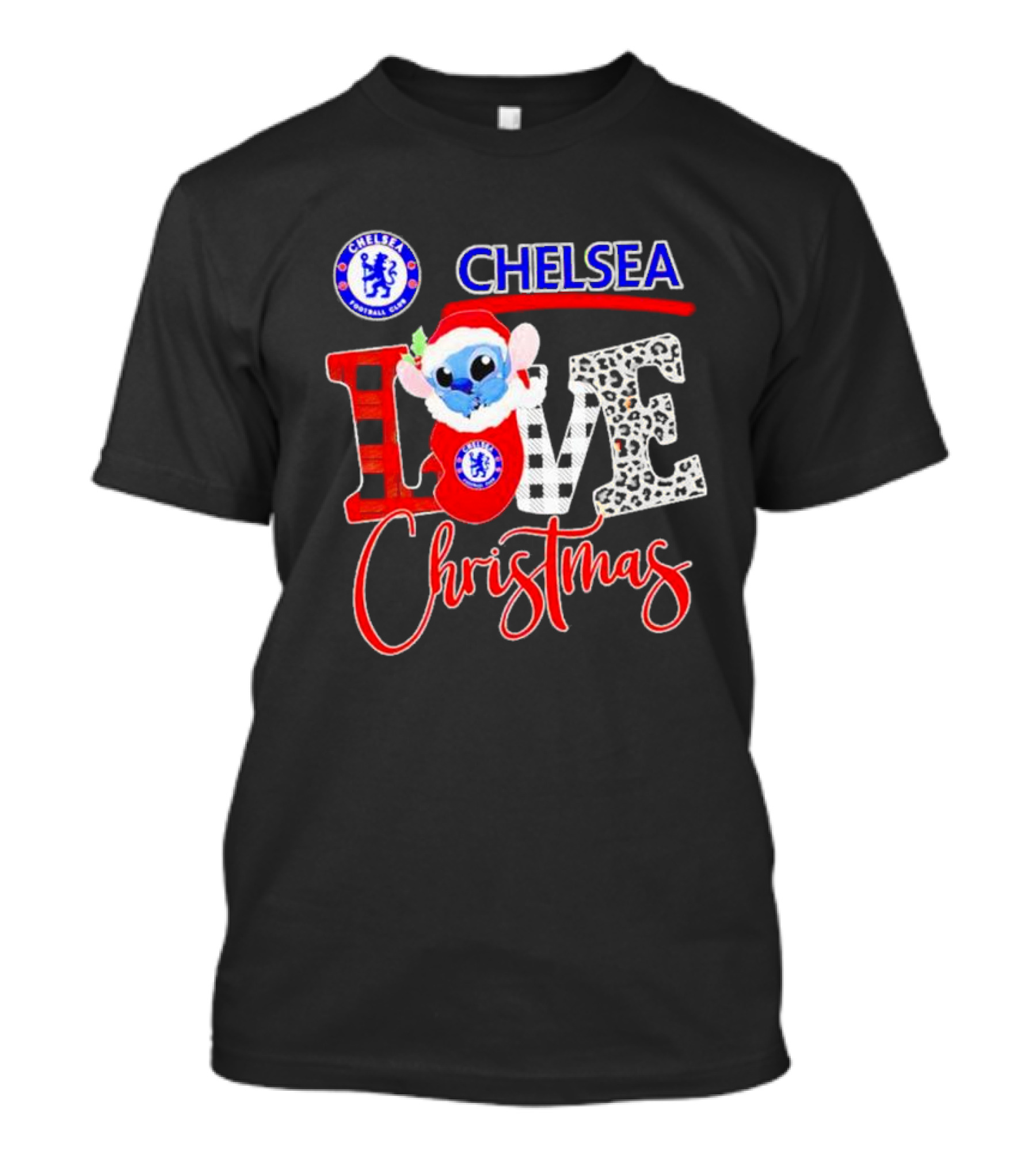 Chelsea Football Club Stitch Love Christmas T-Shirt