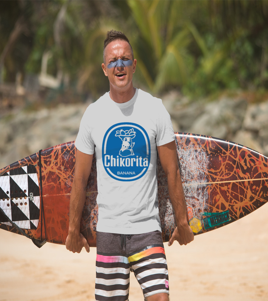 Chikorita Banana Crossover Logo Black And Blue T-Shirt