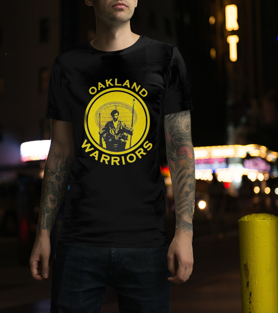 Oakland Warriors Huey Newton Chair Emblem T-Shirt