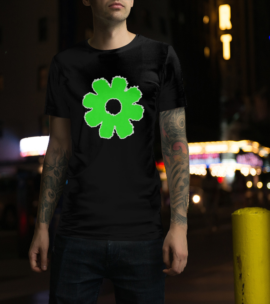 Scowl Neon Green Flower T-Shirt