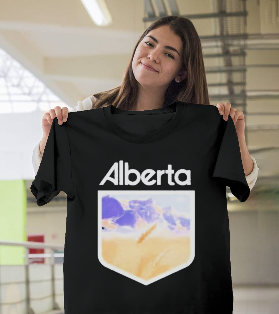 Alberta Mountain Scenic Shield Vitamin Deer Alberta Life T-Shirt