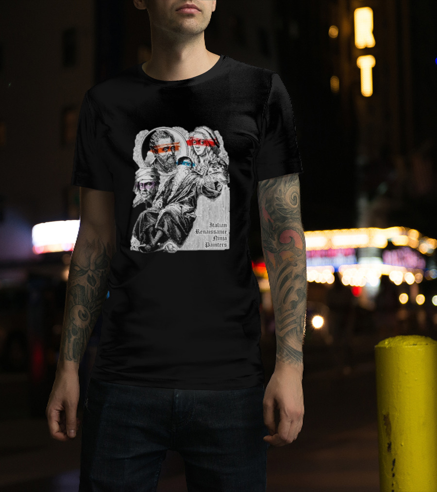 Italian Renaissance Ninja Painters Graphic Mashup T-Shirt