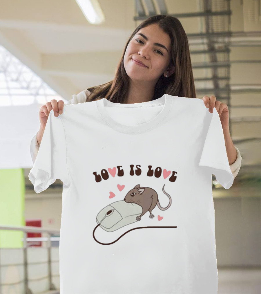 Love Is Love Heart Mouse Computer Mouse T-Shirt
