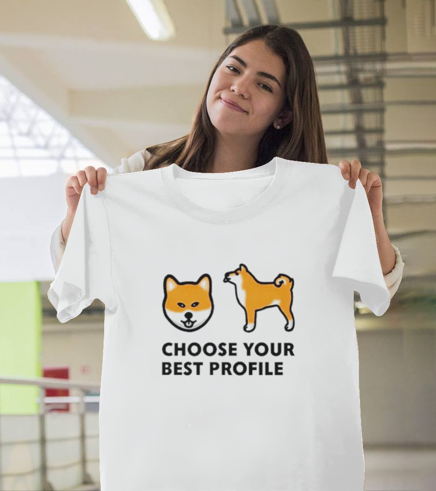 Shiba Inu Choose Your Best Profile Face or Side View T-Shirt