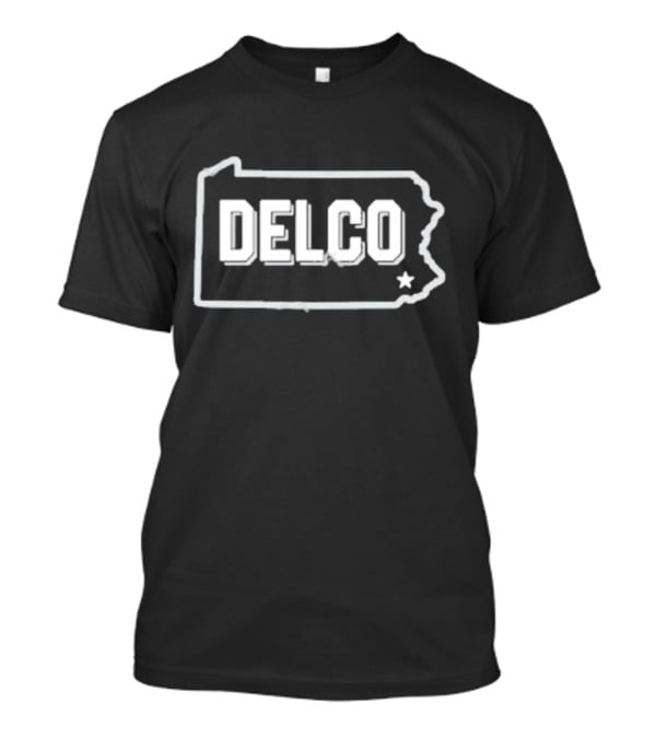 Delco Pennsylvania State Outline Midnight T-Shirt