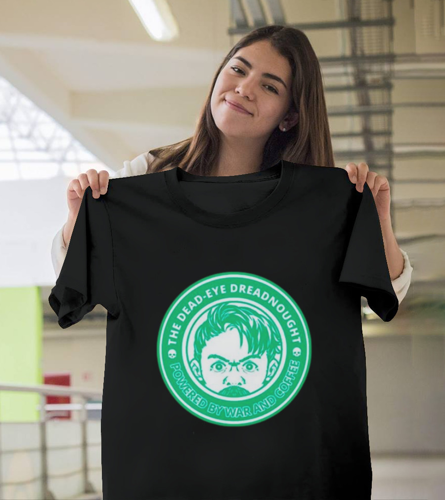 The Dead-Eye Dreadnought Powered by War and Coffee Iconic Emblem T-Shirt