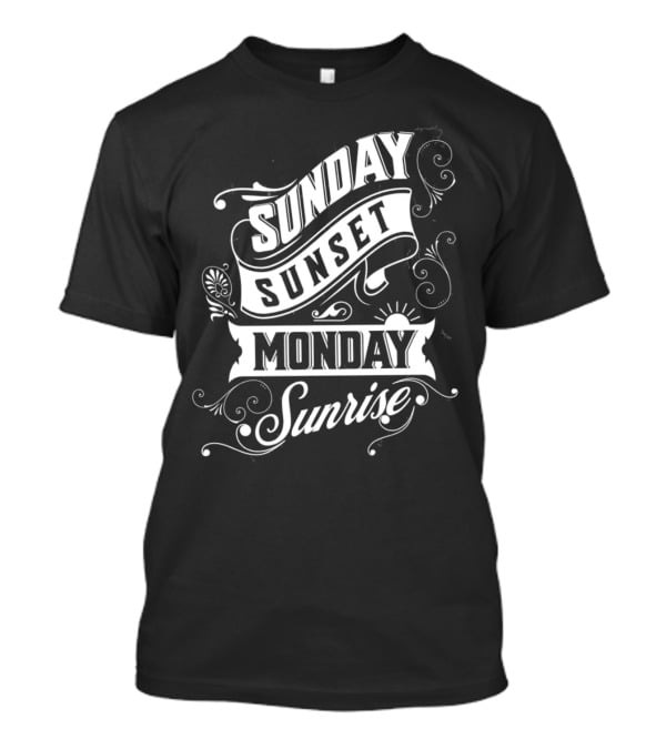 Sunday Sunset Monday Sunrise Vintage Filigree T-Shirt
