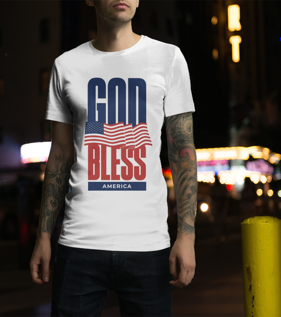 GOD BLESS AMERICA Flag T-Shirt