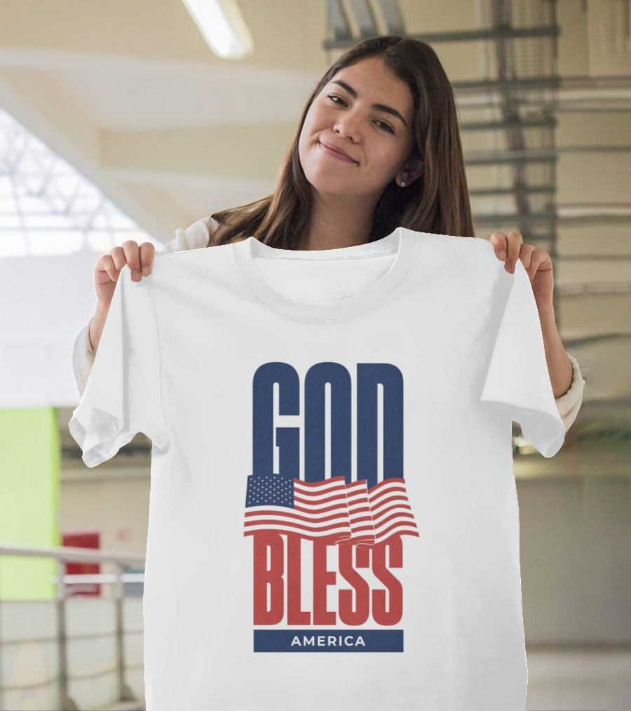 GOD BLESS AMERICA Flag T-Shirt