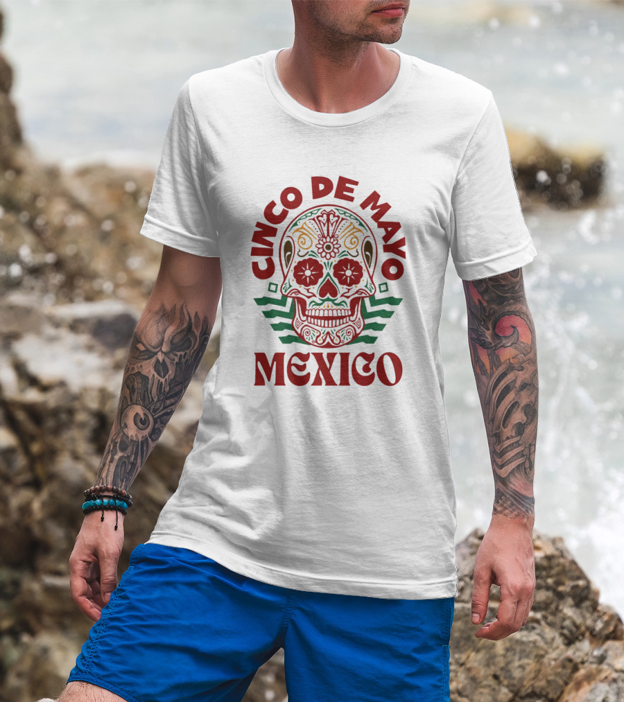 Cinco De Mayo Mexico Sugar Skull T-Shirt