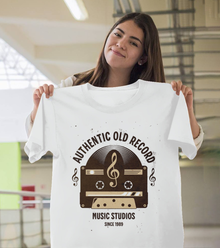 Authentic Old Record Music Studios Cassette Since 1989 T-Shirt