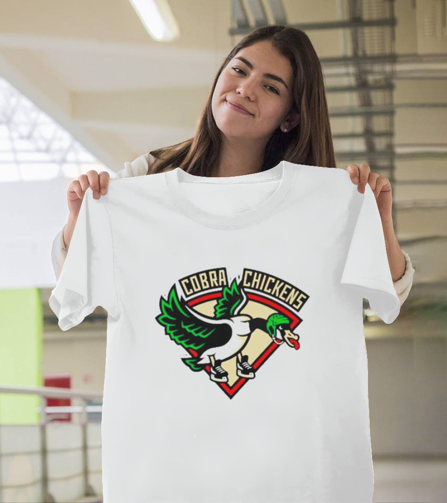 Cobra Chickens Sports Team Logo Hockey-Inspired Goose T-Shirt