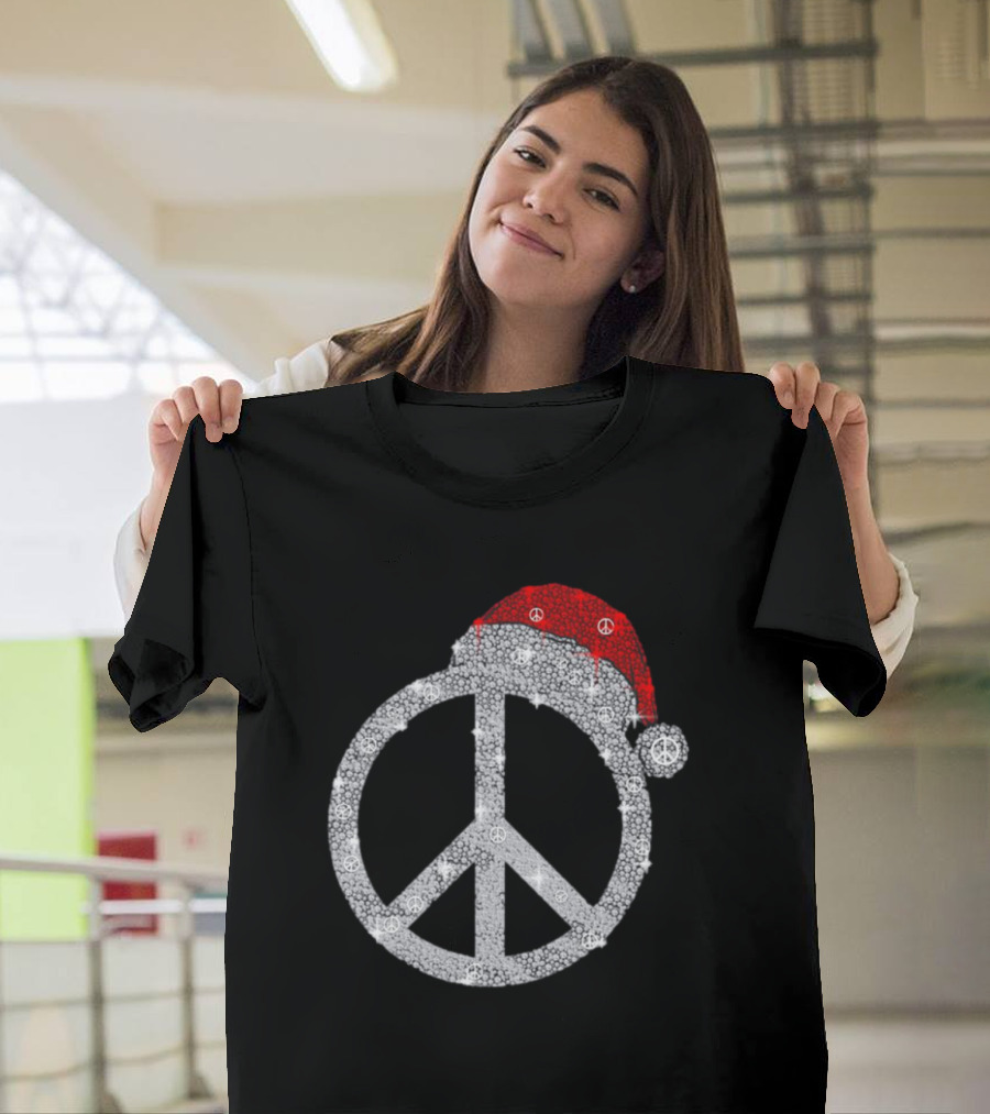 Hippie Hat Diamond Peace Christmas T-Shirt