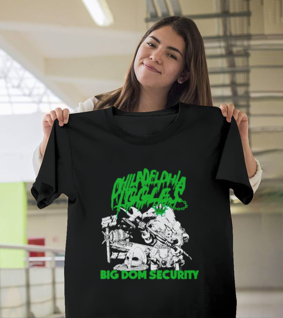 Philadelphia Iggles Big Dom Security Comic-Style Green T-Shirt