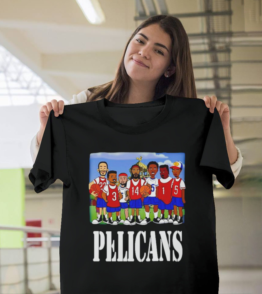 Recess Cartoon Style Characters With Basketball Jerseys Pelicans T-Shirt