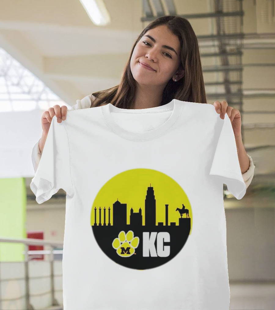 Missouri Tigers Mizzou Kansas City KC Skyline Paw T-Shirt