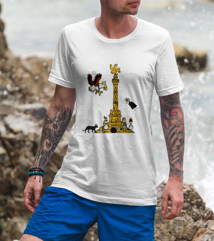 America Campeon Angel De La Independencia Cartoon Icons T-Shirt