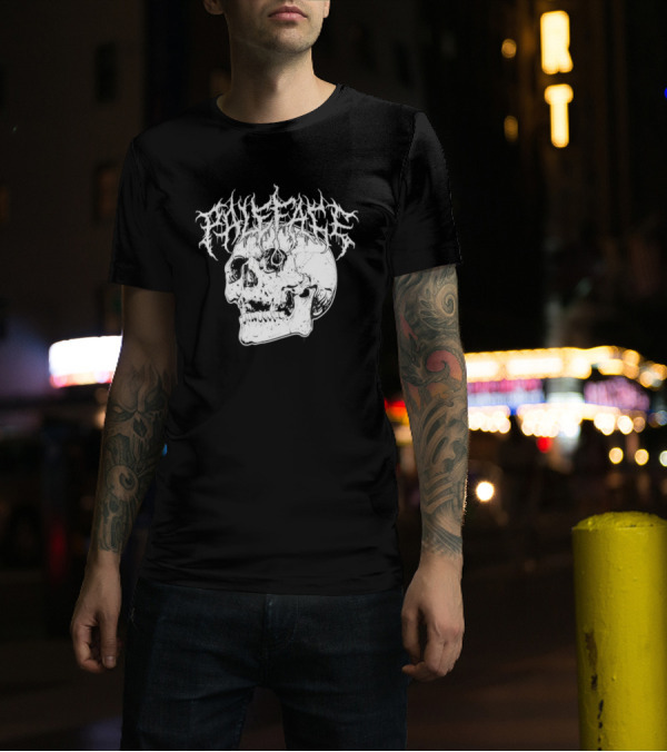 Paleface Skull Art With Gothic Script T-Shirt