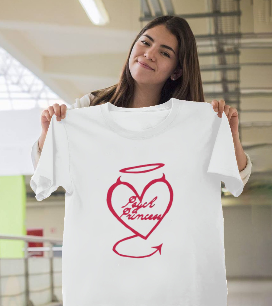 Psych Princess Heart With Angel Halo And Devil Tail T-Shirt