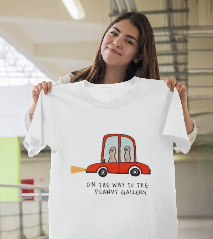 On the Way to the Peanut Gallery with Peanuts in Red Car T-Shirt