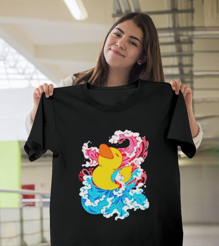 39Daph Duck Waves Red Blue T-Shirt