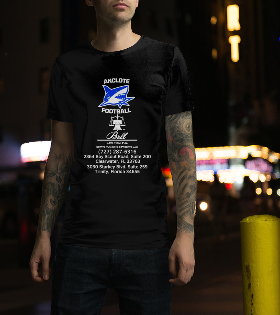 Anclote Football Bell Law Firm P.A. Clearwater Trinity Florida T-Shirt