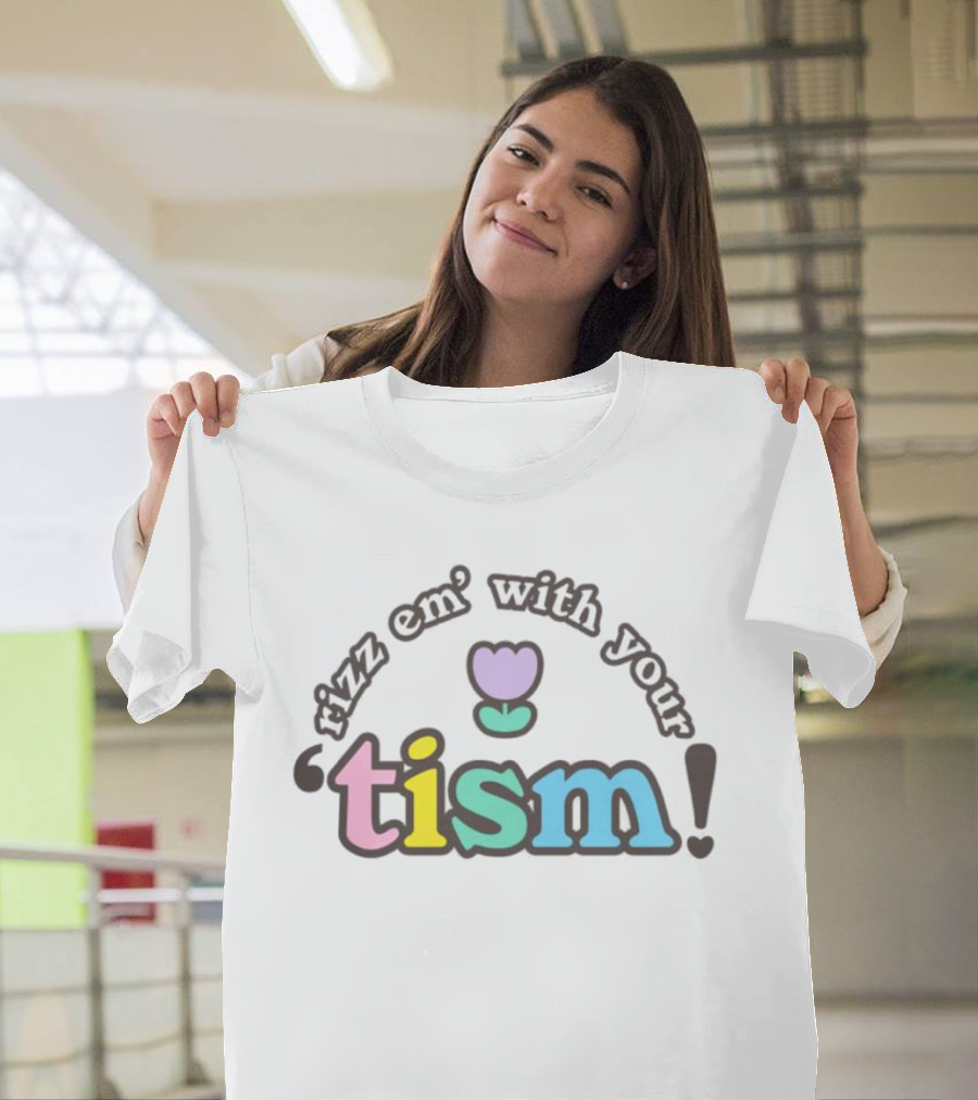 Rizz Em With Your Tism Pastel Flower T-Shirt
