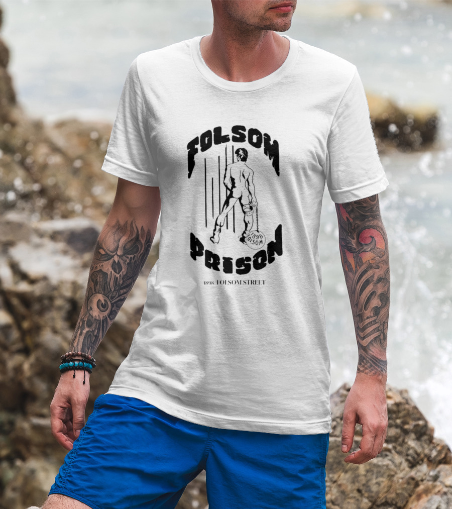 Folsom Prison Established 1898 Folsom Street Retro Figure With Chains T-Shirt