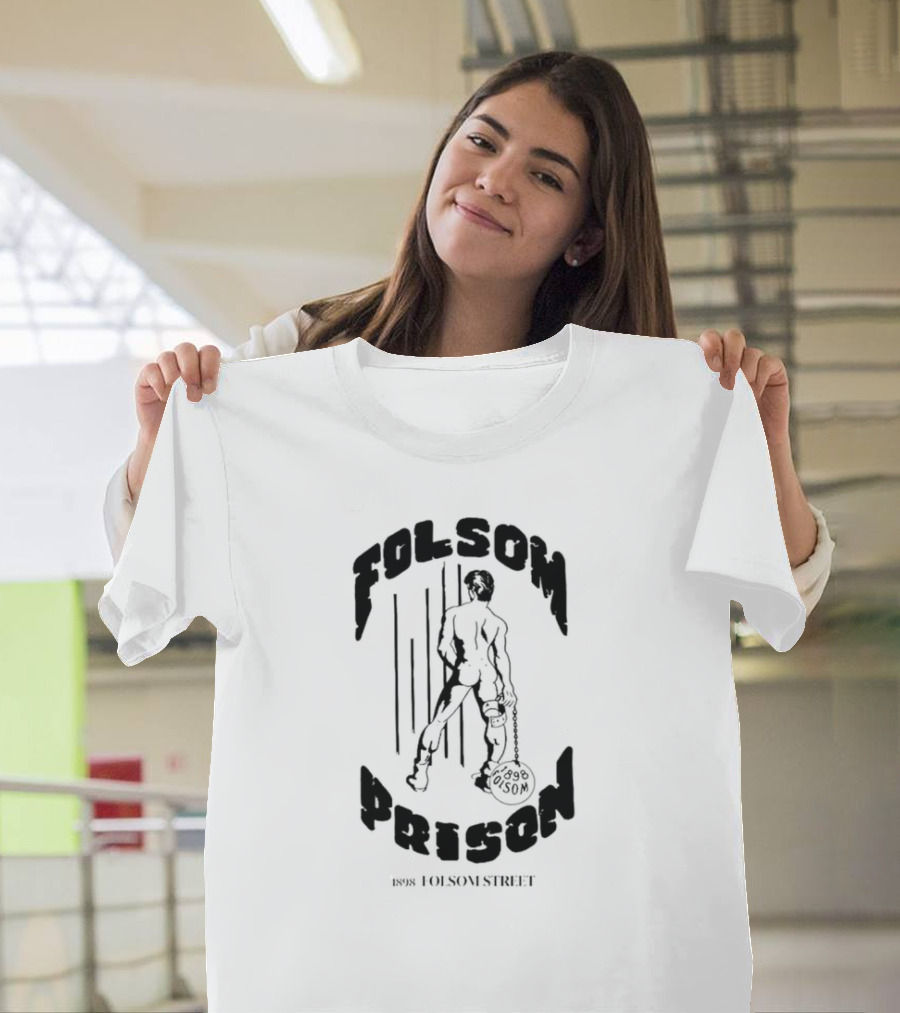 Folsom Prison Established 1898 Folsom Street Retro Figure With Chains T-Shirt