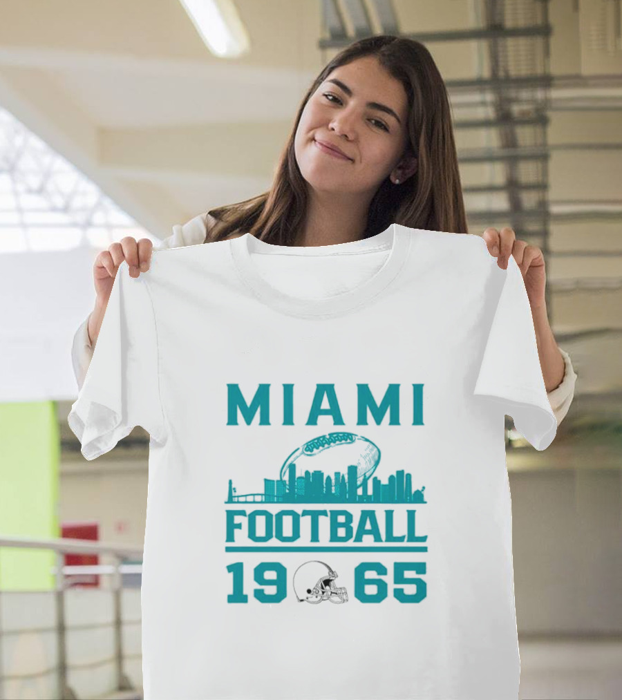 Miami Dolphins Football 1965 Skyline Miami Football 1965 T-Shirt