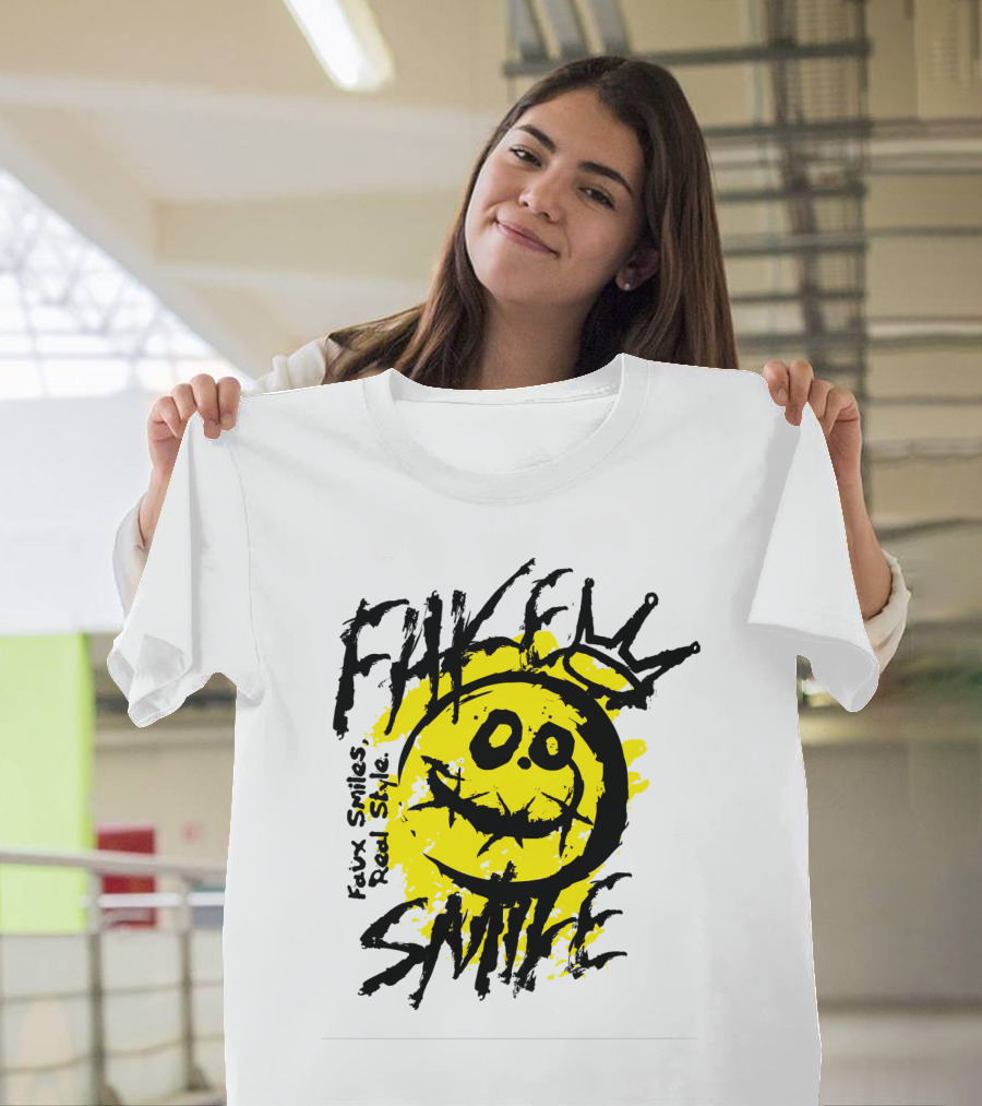 Fake Smile Faux Smiles Real Style Smiley Crown T-Shirt