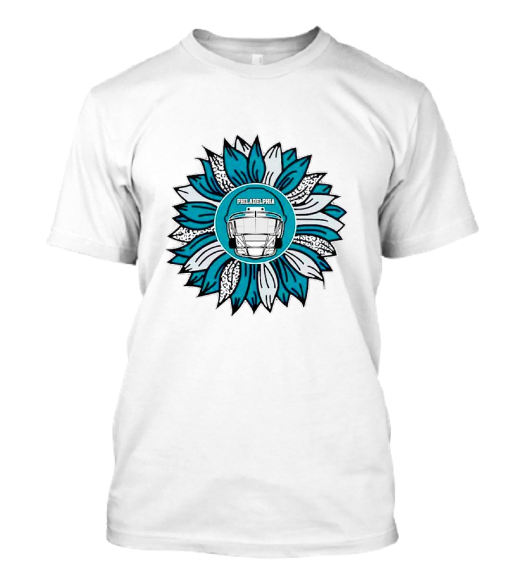 Philadelphia Eagles Football Helmet Sunflower T-Shirt